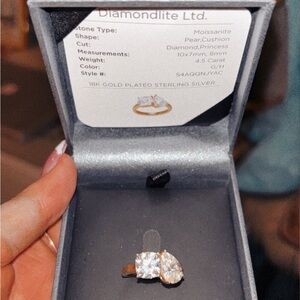 Gold and Silver Moissanite Ring